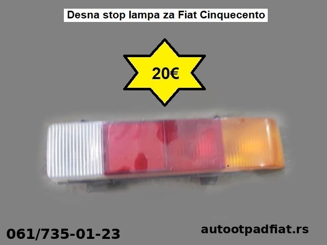 Desna sto lampa za Fiat Cinquecento