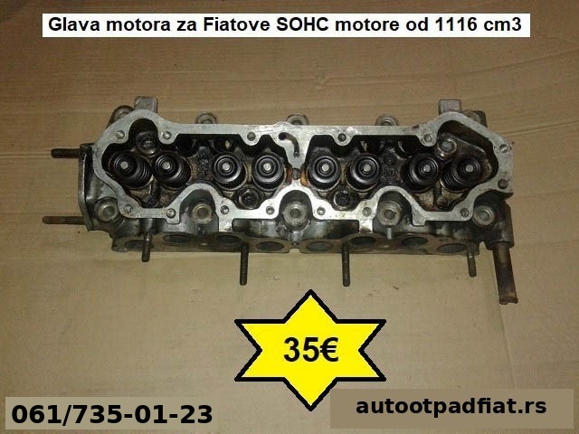 Glava motora za Fiatove SOHC motore 1116 cm3
