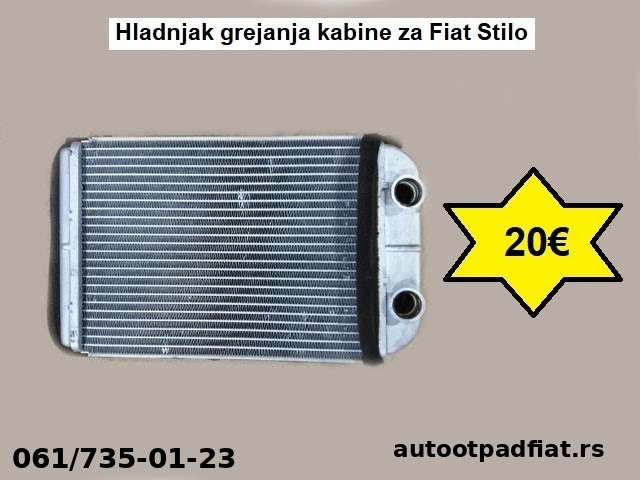 Hladnjak grejanja kabine za Fiat Stilo