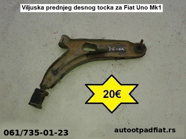 Viljuska prednjeg desnog  tocka za Fiat Uno Mk1